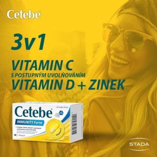 💛 Cetebe IMMUNITY Forte – vaše každodenní podpora imunity. Kombinuje vitamín C, vitamín D a zinek – tři klíčové prvky,...